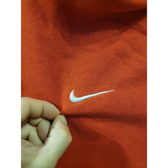 Nike Hoodie Men's XL Extra Large Red Fleece Pullover Center Check Sweatshirt - Picture 4 of 11